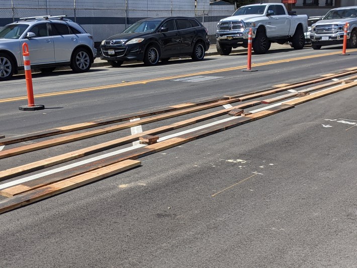 Wood forms waiting to be assembled.