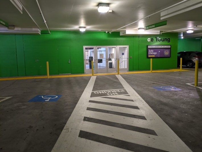 There is already ADA access via car (or shuttle) to the entrance to the museum, with ramps under J.F.K. drive. Photo: Streetsblog/Rudick