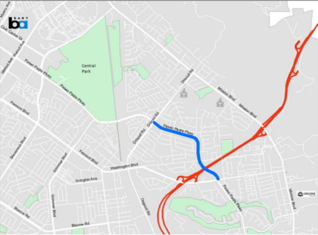The blue represents the section of road in question