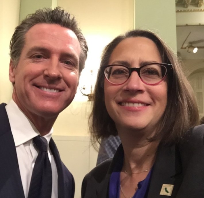 Governor Gavin Newsom and Assemblymember Laura Friedman - photo via Twitter