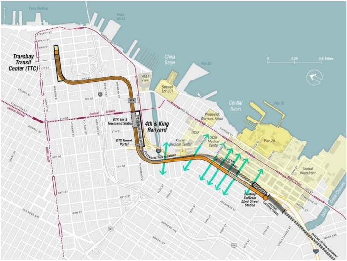 The Pennsylvania Avenue alignment, from the Rail Alignment and Benefits study’s Technical Report