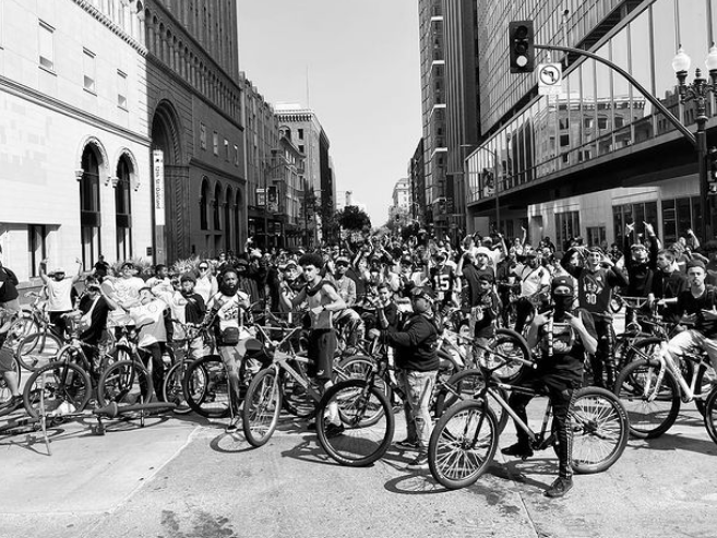 A rideout last summer in Oakland. From Rideout's Instagram