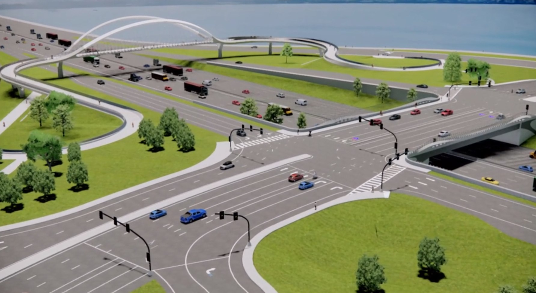 A rendering of the new I-80, Ashby interchange which Caltrans and ACTC want to significantly widen under the guise of "complete streets." Image: ACTC