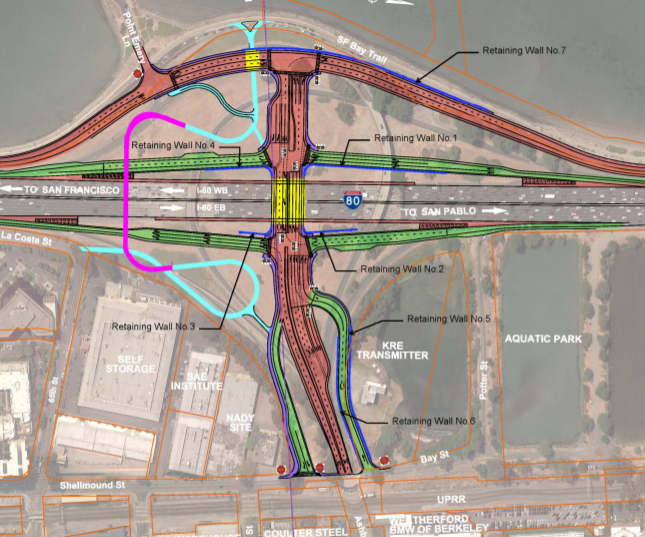 The design for the new exchange. The ramps feed into Sh int he bottom at the center. Image: ACTC