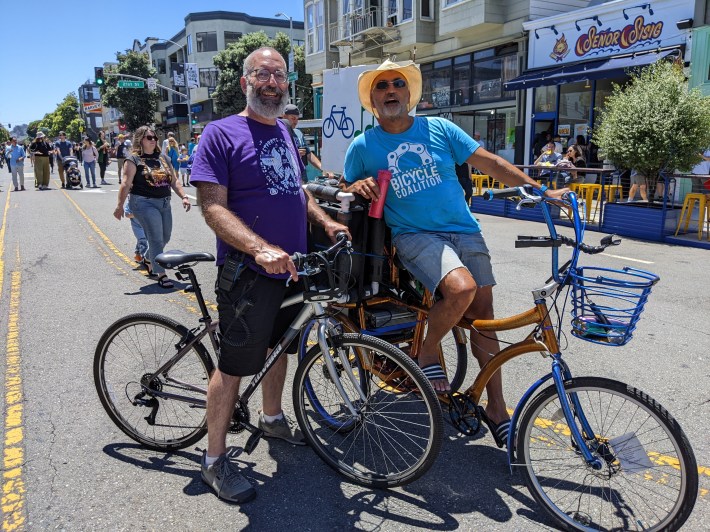 Radulovich (left) and advocate Amandeep Jawa riding Valencia on Sunday