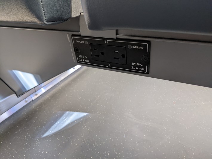 There are outlets at every seat. Photo: Streetsblog/Rudick