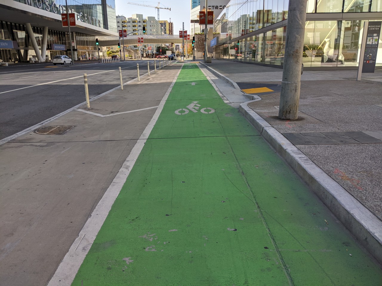 Howard Street's protected bike lane.