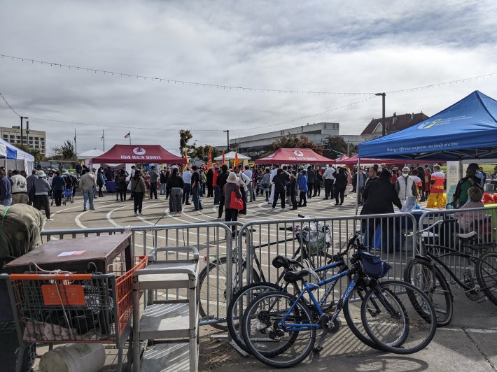 Public works had no way to get to the ceremony, held above a BART station, sandwiched between multiple AC Transit stops, a few blocks from their office.