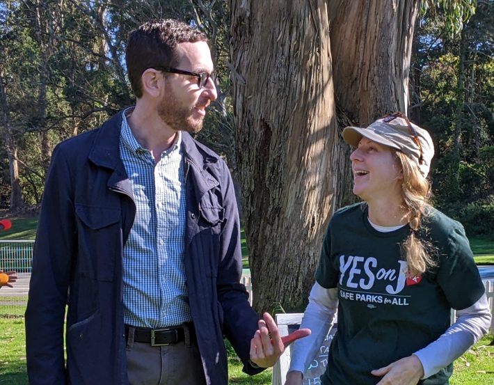 Scott Wiener, Walk San Francisco's Marta Lindsey, and David ChiuCity Attorney of San Francisco