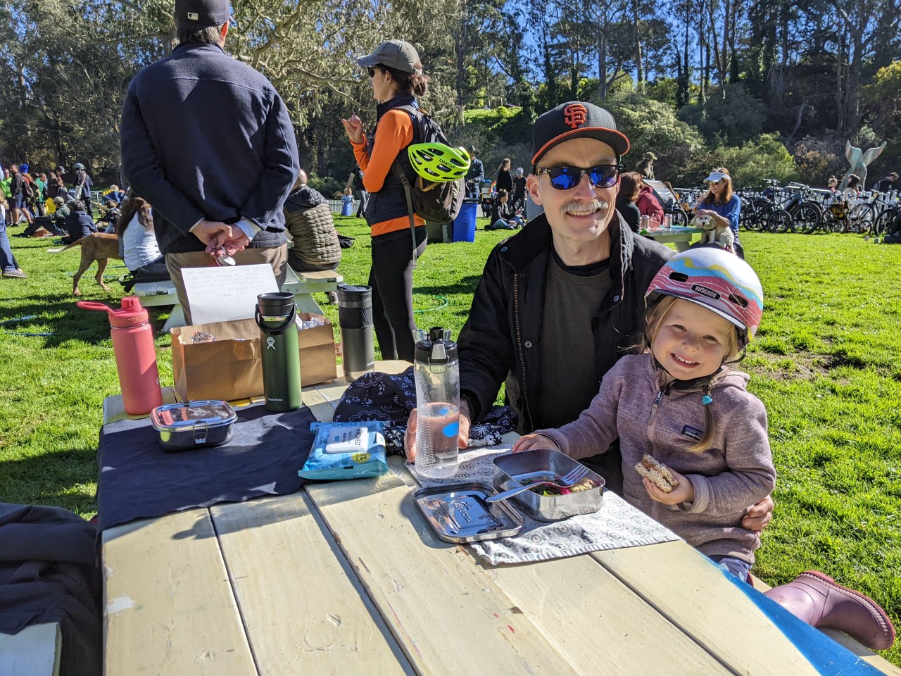 Mark Hogan with his daughter at Saturday's celebration