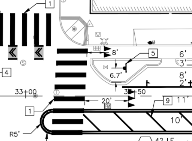 Note a motorist heading from right to left and turning right (up in this orientation) has nothing to deter them from making a sweeping right (up in this orientation). Image: OakDOT