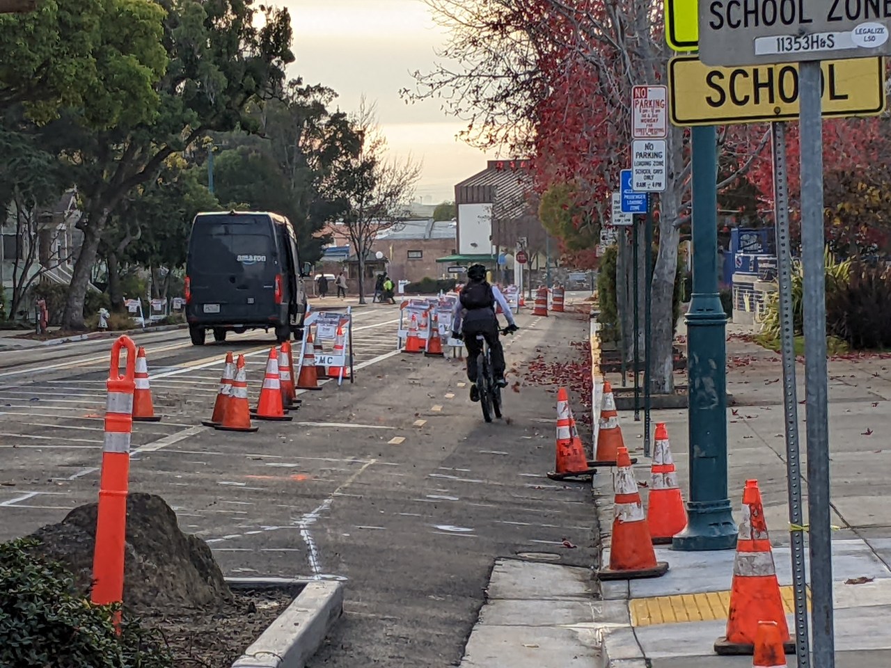 Physical curbs are getting added to keep cyclists separated from motorists