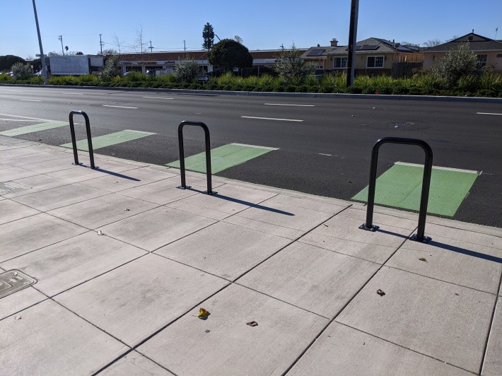 Bike racks on the approach to a freeway?