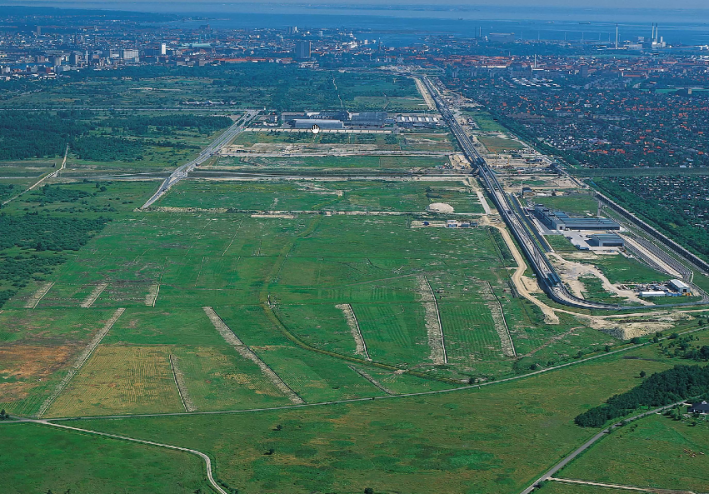 an abandoned military base adjacent to downtown.