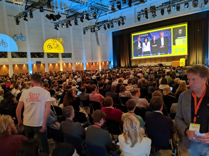 The standing-room only main hall at Velo-City