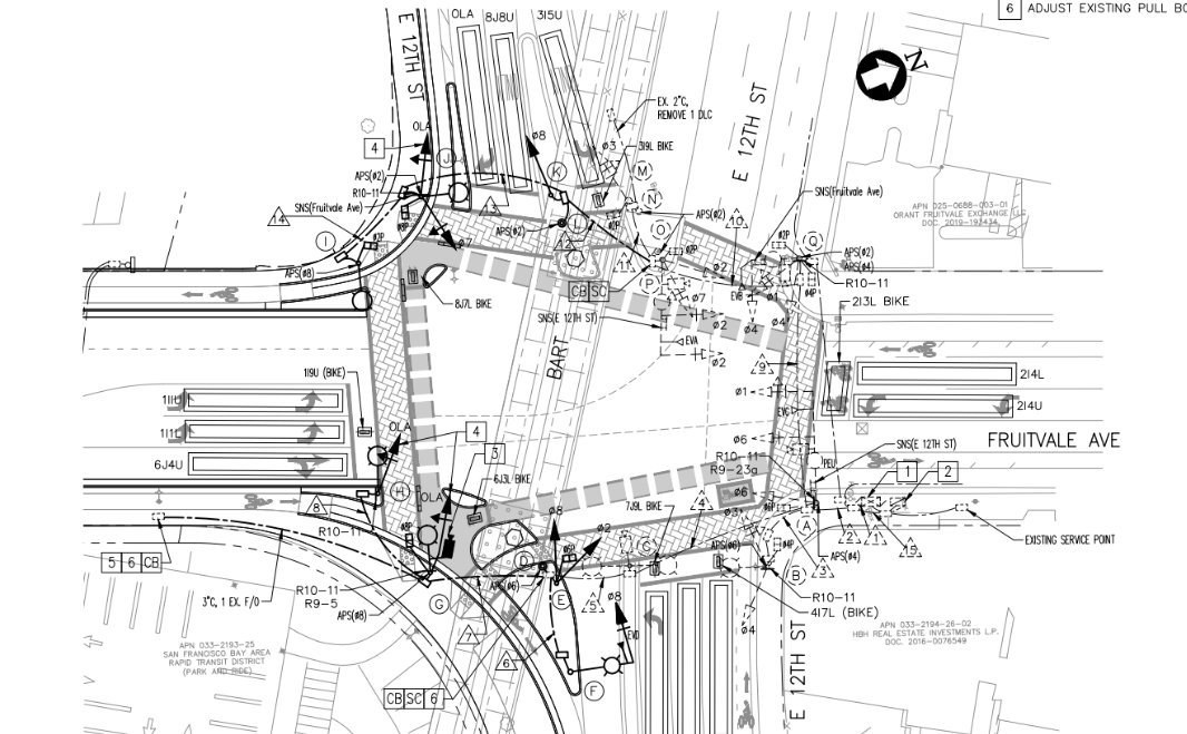 The only protected intersection is at E12. And only one side of it is protected.