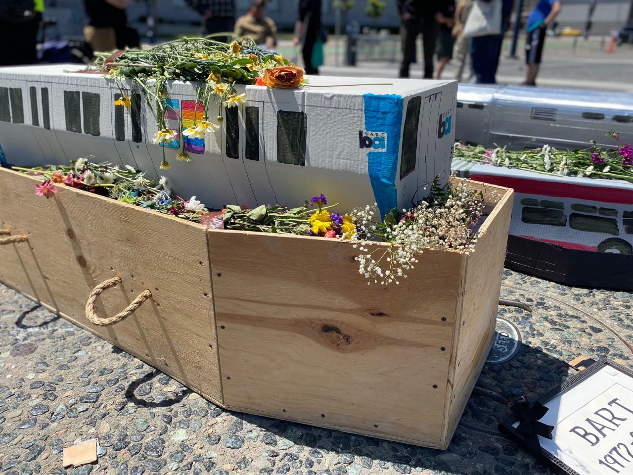 Another pic of the mock funeral, from the advocates at KidSafeSF