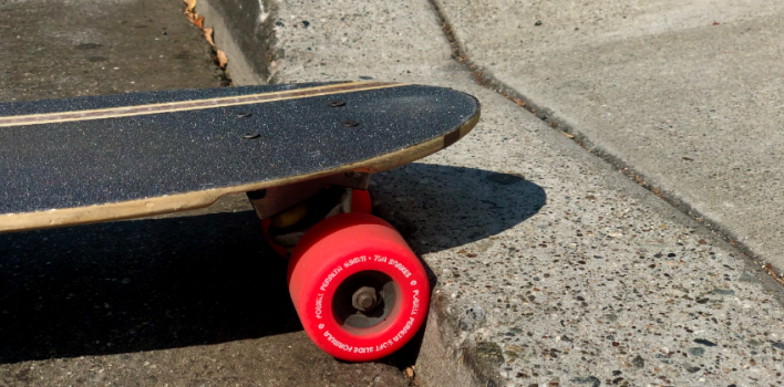 A typical driveway lip is enough to cause a skateboarder to crash. 