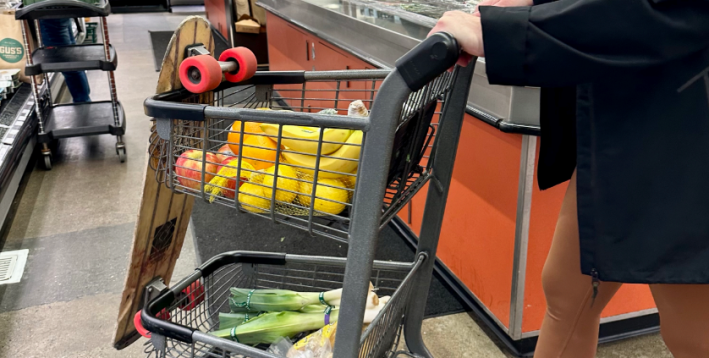 One clear advantage of skateboards over bicycles--their size.